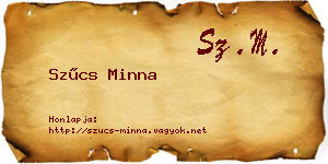 Szűcs Minna névjegykártya